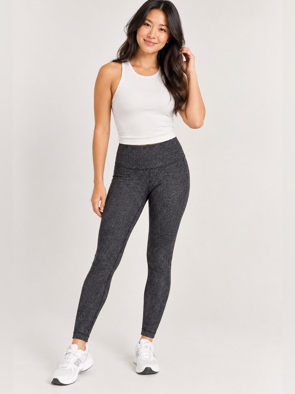 Lululemon Wunder Under High rise Leggings Gray Herringbone Tweed Size 4